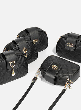 经典款绣花菱格斜挎女包ladies bags时尚个性五金吊坠手机包