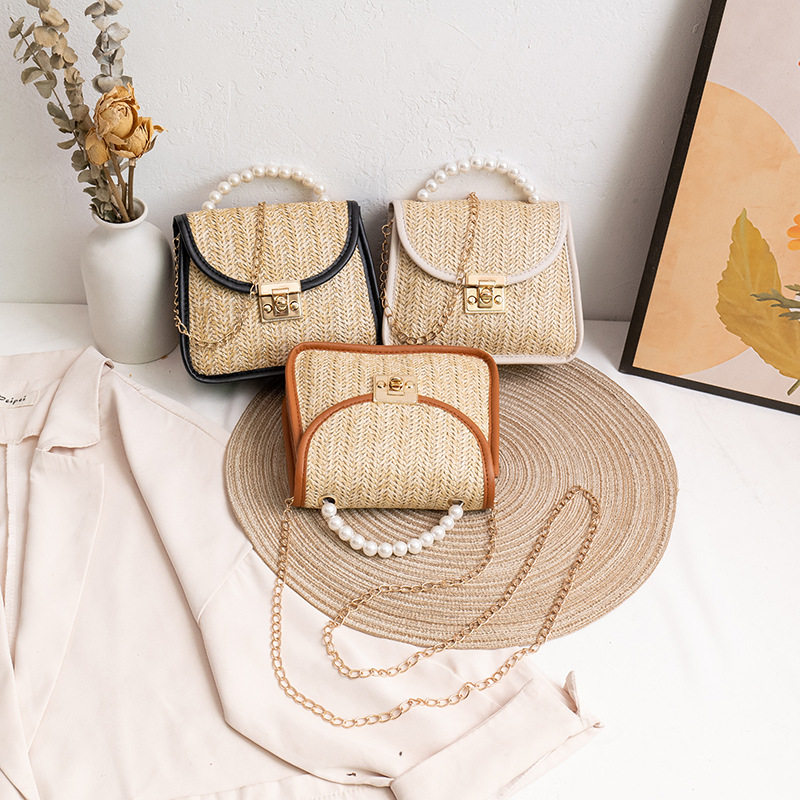 草编女包2022春新款串珠手提小方包时尚锁扣包链条单肩包一件,运动包/户外包/配件,挎包/拎包/休闲包,淘宝优惠券,粉丝福利购,淘宝优惠卷