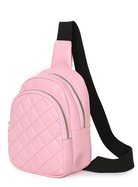 菱格绣花女士胸包腰包ladies bags 双层收纳手机包单肩斜挎包