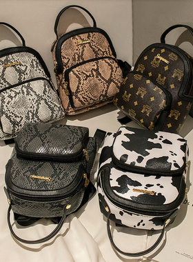 跨境印花奶牛纹小背包2022夏新品韩版个性女士日常单肩零钱包