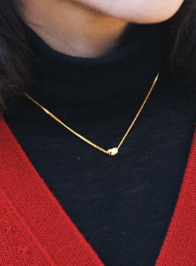 金种子纯银项链女高级感轻奢小众设计锁骨链2025新款爆款豆豆