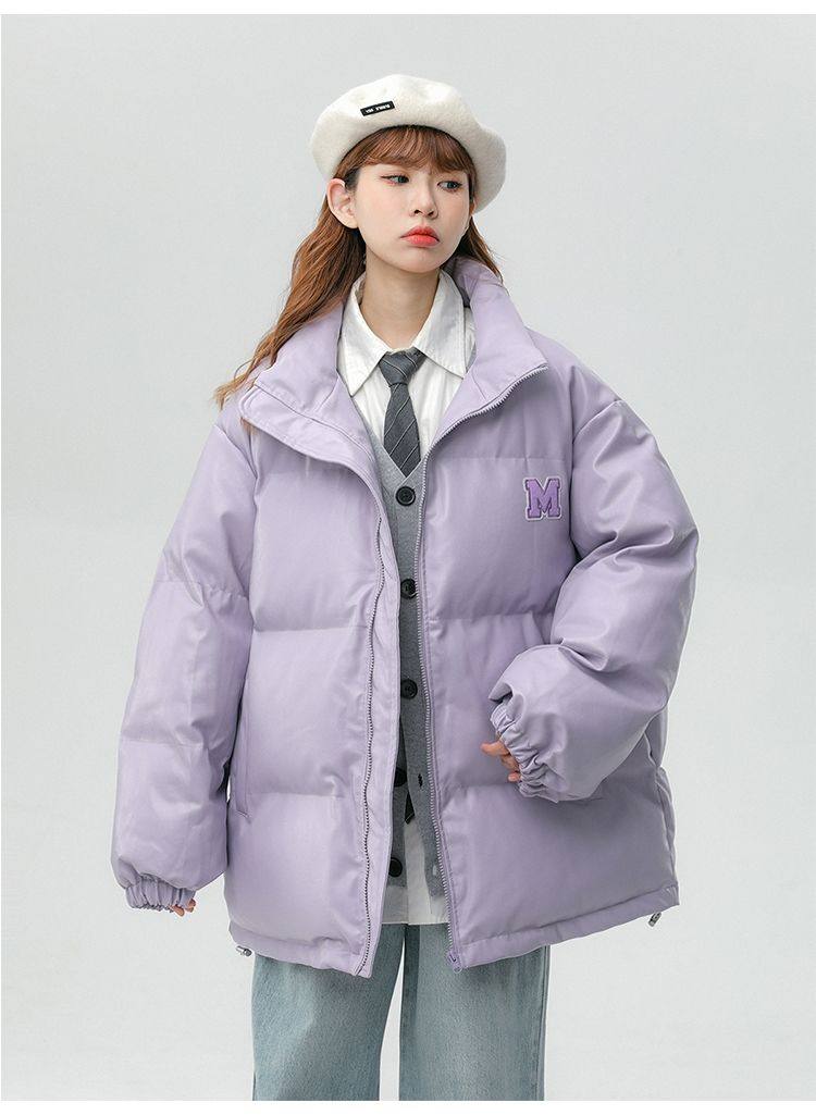 羽绒棉服女2025炸街今年流行爆款oversize冬季设计感外套pu皮棉衣
