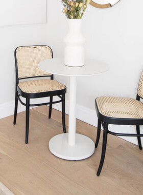 北欧现代简约藤编餐椅藤艺术休闲椅酒店民宿白蜡木藤榻靠背扶手椅