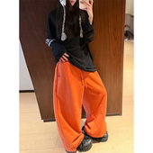 美式 子 高腰直筒阔腿跳舞运动裤 宽松百搭垂感休闲裤 女2026春秋新款