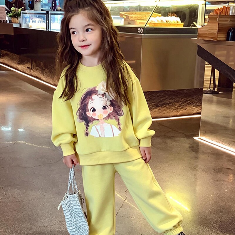 女童套装小女孩秋装长袖卫衣套装套装