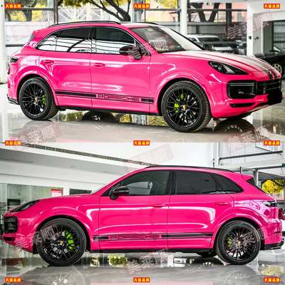适用保时捷Cayenne卡宴macan玛卡958车贴拉花957改装车身侧裙贴纸