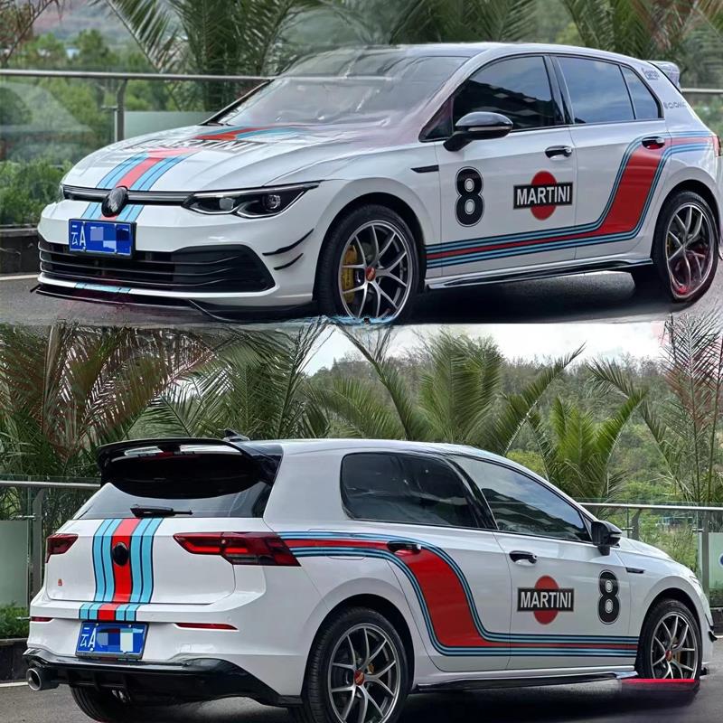 适用于大众高尔夫86车贴拉花高7尚酷GTI马天尼侧裙边改装车身贴纸