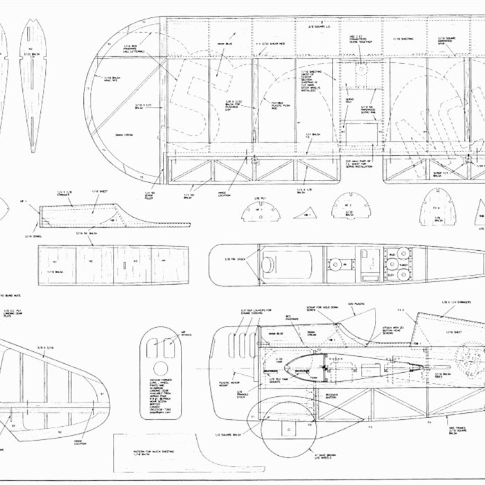 吉比 轻木航模飞机图纸