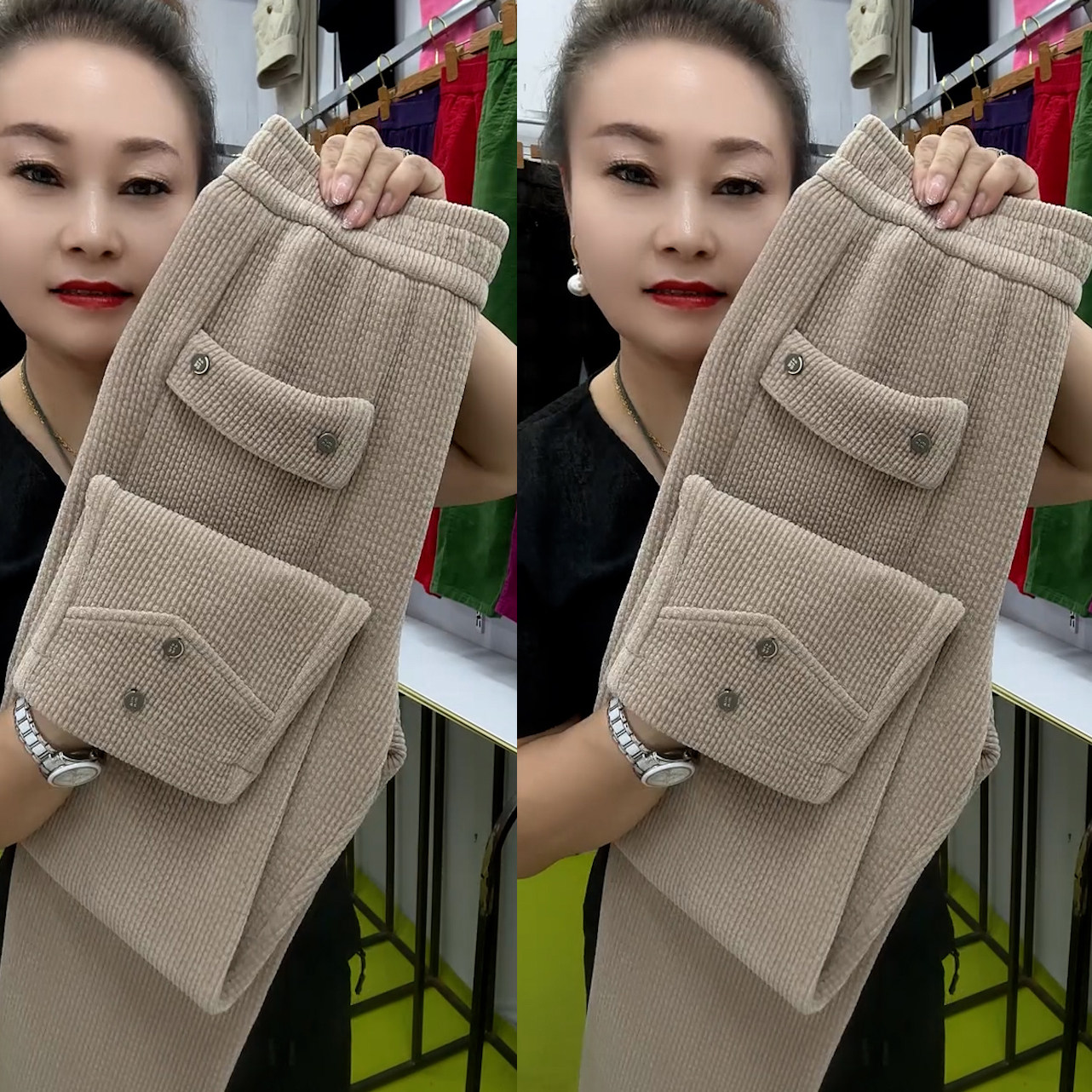 秋冬新款雪尼尔条绒150小个子高腰显瘦遮肉中老年加厚九分哈伦裤,女装/女士精品,大码裤装,淘宝优惠券,粉丝福利购,淘宝优惠卷