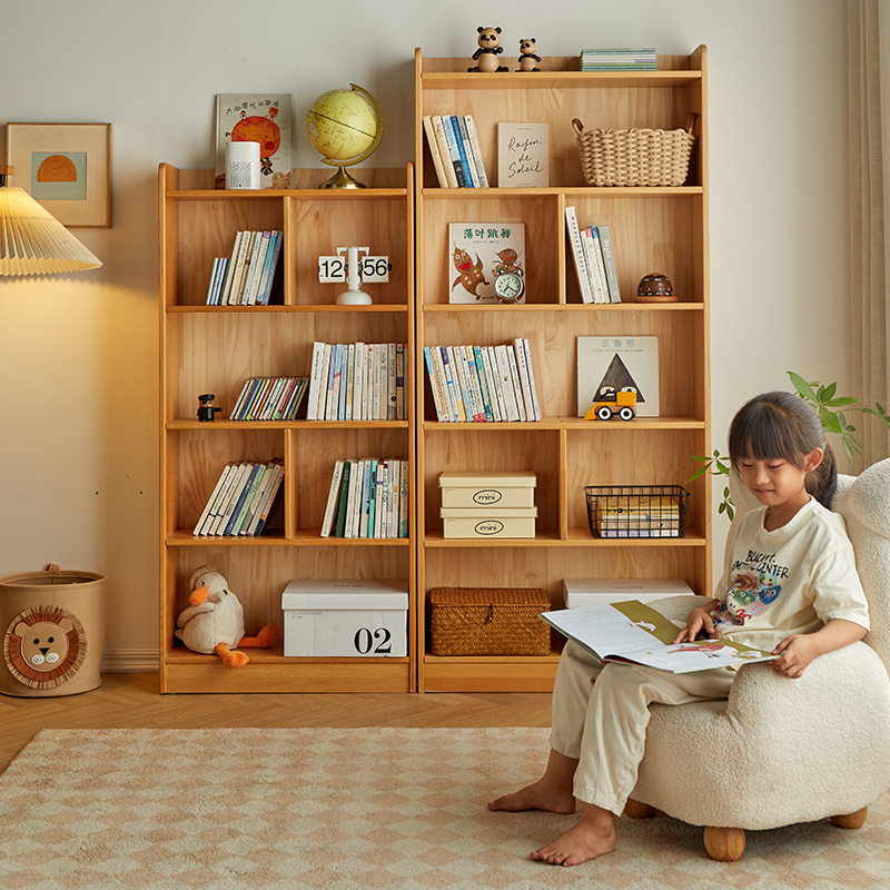 金多喜实木儿童玩具柜书柜大容量收纳柜落地组合置物柜子储物书架
