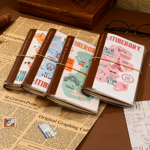 伊莎儿tn手账本旅行手帐TN旅行护照夹手帐便携笔记绑带随身集章