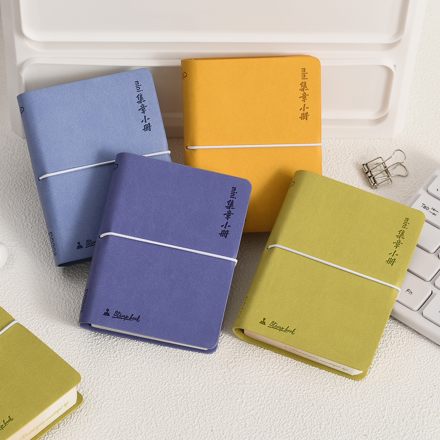 彩色软皮面抄笔记本随身盖章本