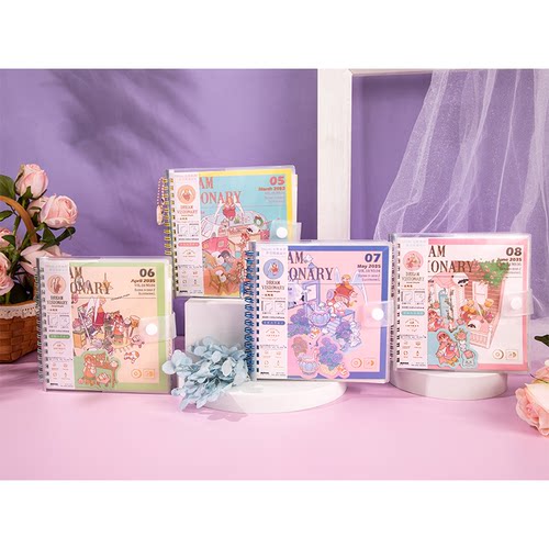 伊莎儿创意线圈胶套彩页搭扣手帐本学生记事本日记本卡通少女
