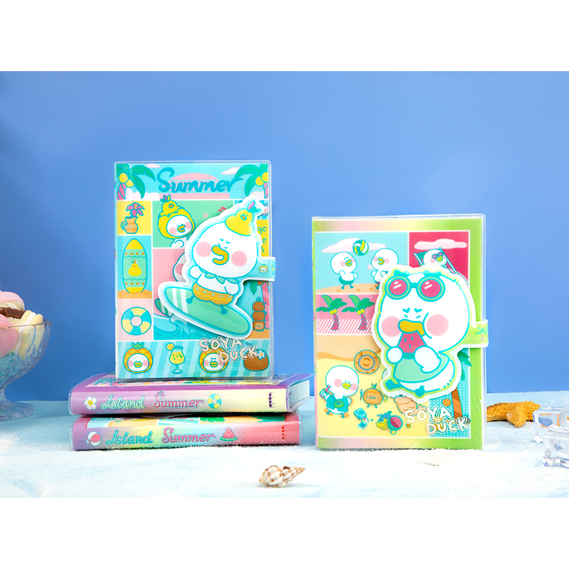 逗酱萌鸭卡通可爱胶套本手帐本