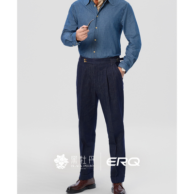 意式那不勒斯直筒牛仔裤男款