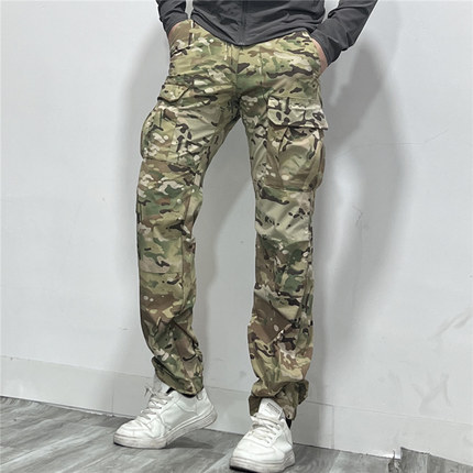 夏季战术长裤男弹力速干束脚裤迷彩裤多口袋户外工装裤防晒登山