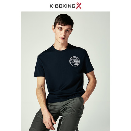 【专柜新品】劲霸2018春季纯棉简约基础款短袖棉T恤男|VTCA1504