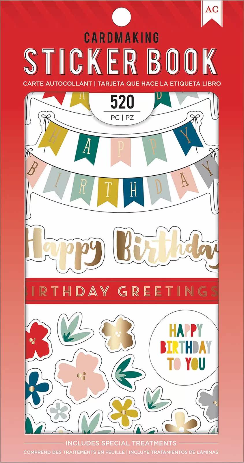 american crafts *手帐贴纸本 #349621 birthday greetings 516贴
