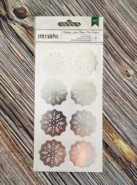 American Crafts *透明烫金贴纸 #340542 Holiday 圣诞雪花