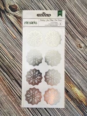 American Crafts *透明烫金贴纸 #340542 Holiday 圣诞雪花