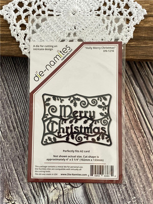 Die-Versions*圣诞切割模板刀模 #DN-1216 Holly Merry Christmas