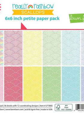 特价 Lawn Fawn *6英寸纸本 #LF1860 Really Rainbow Scallops