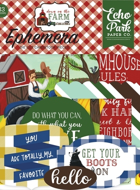 Echo Park *卡纸配件 #DO182024 Down On The Farm 农场系列