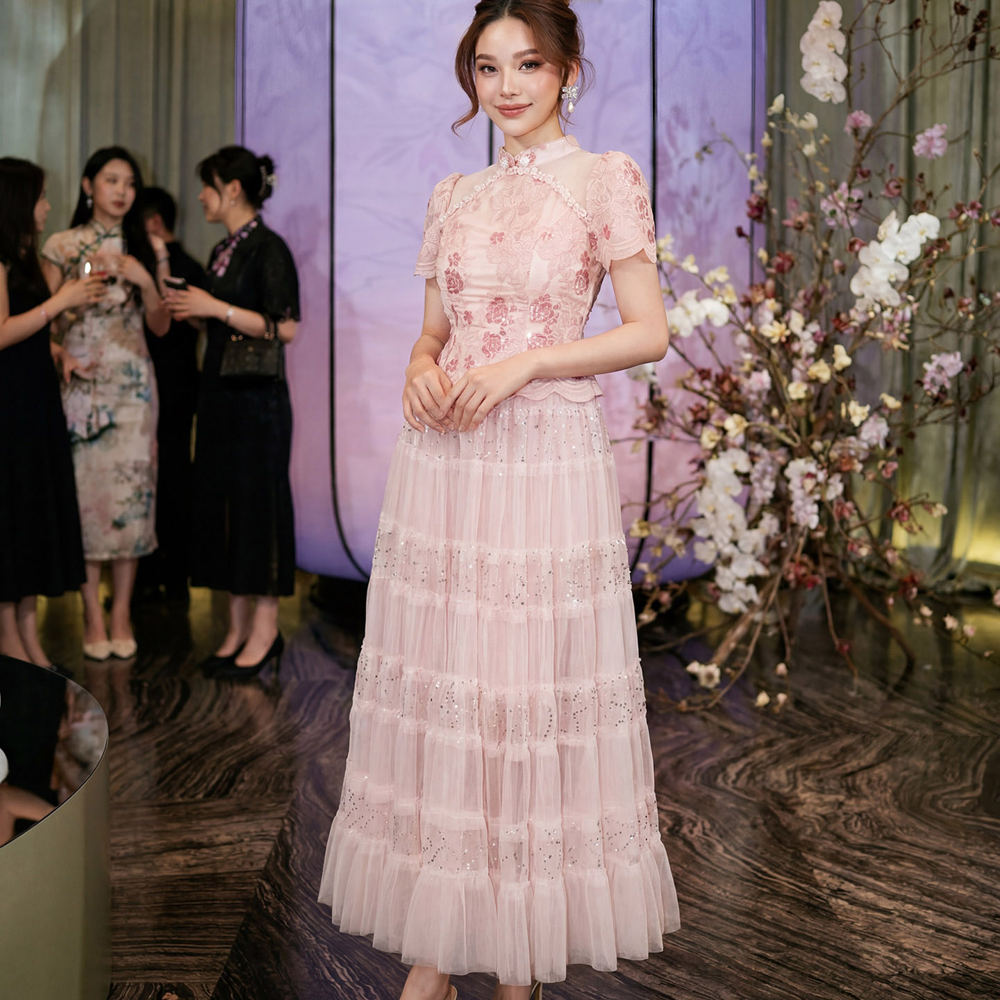 新中式假两件连衣裙女