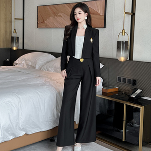 时尚高腰垂坠感宽松休闲阔腿裤2026新款百搭显瘦显腿长女装长裤子