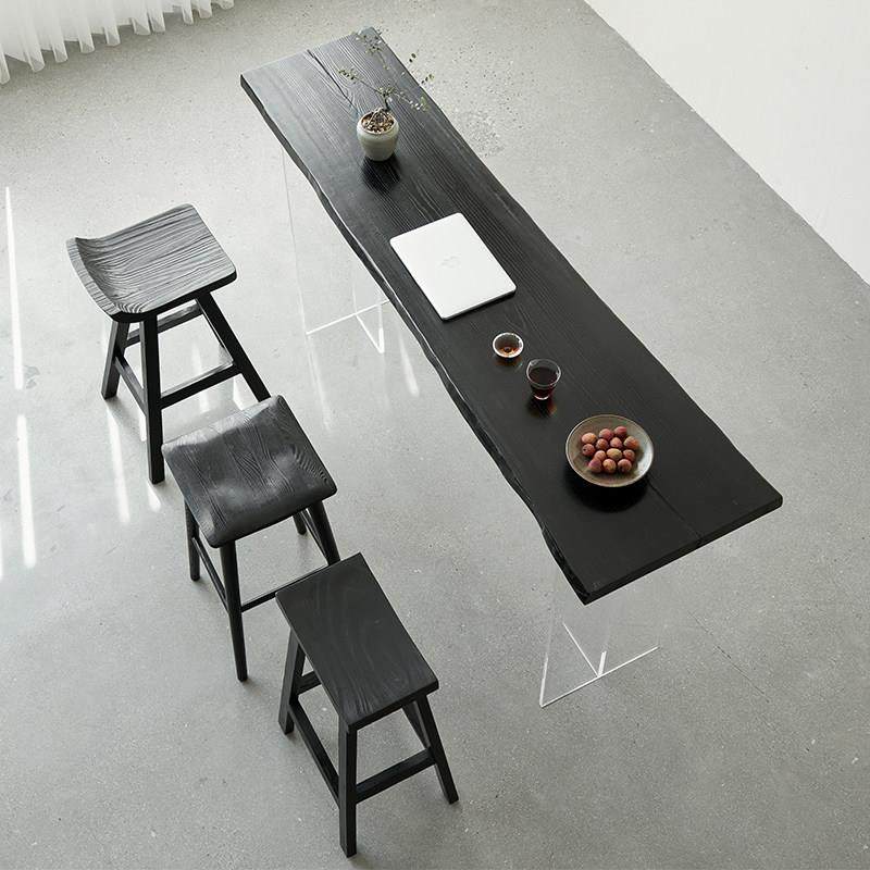 色寂风黑实木岛台椅子碳20230705化白蜡木约吧台凳现代简侘家用阳,住宅家具,家用高脚椅,淘宝优惠券,粉丝福利购,淘宝优惠卷