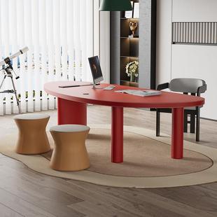 纯实木1米6女士老板桌办公桌轻奢高级感书房书桌电脑桌设计师创意