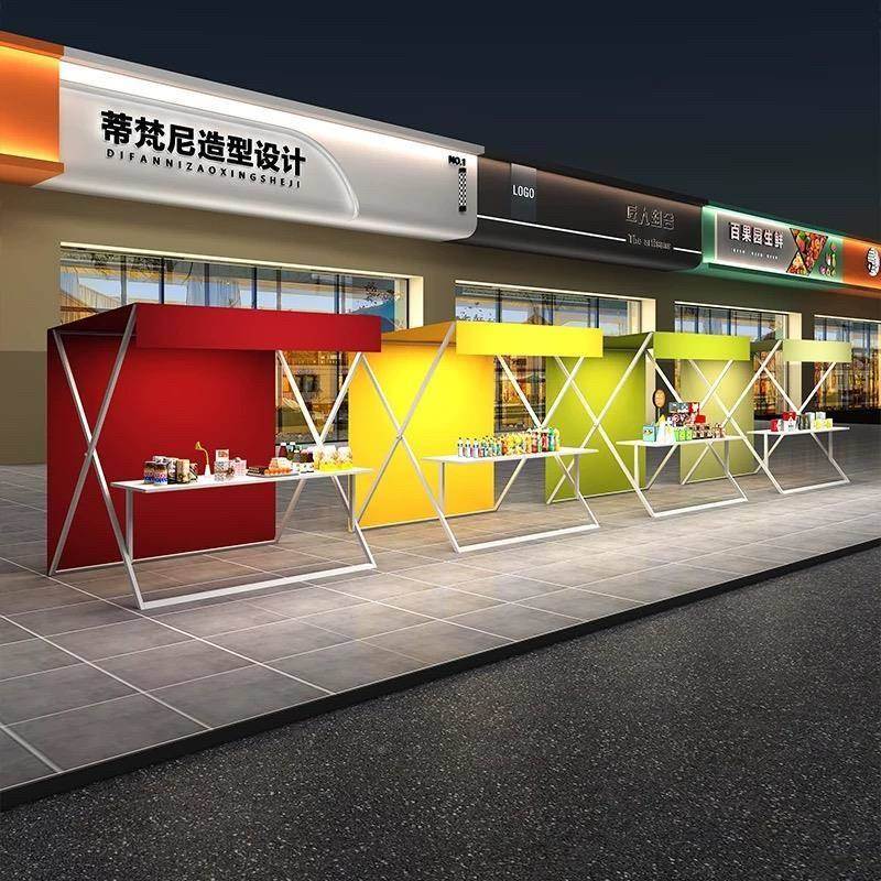 集市摊位场移动售卖车地创摊商架无品牌\/摊夜市花车意小吃车展示