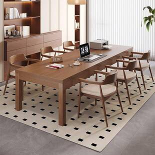 设计师创意简约现代纯实木去客厅化大长书桌茶桌一体两用2025新款