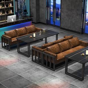 酒吧桌椅卡座音组乐餐吧工馆业风咖啡厅清吧酒桌沙发颜老头餐商用