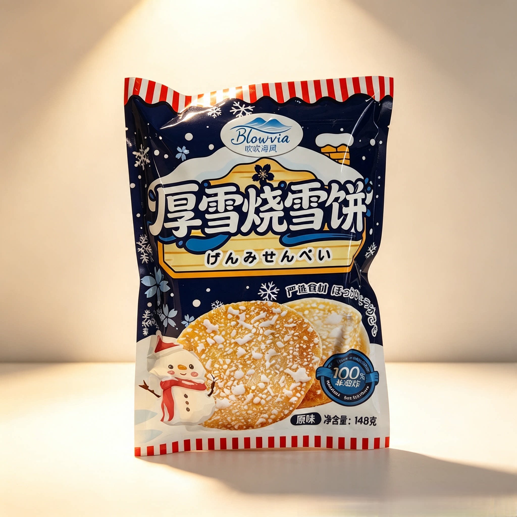 台湾吹吹海风厚雪烧雪饼大米饼解馋零食独立包装休闲小食品