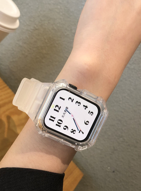 适用applewatch9苹果表带 iwatch765一体机能风SE男女通用8代表带