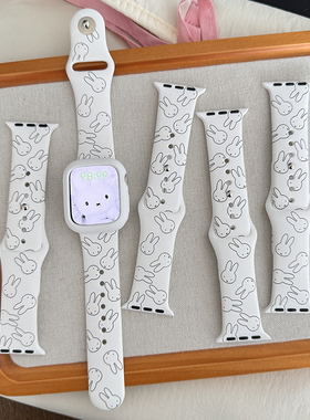 适用苹果手表applewatchS10代通用可爱卡通米菲iwatch98765se表带