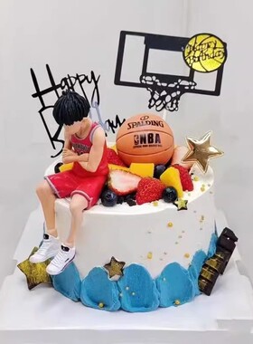 6 8寸男生篮球仿真蛋糕模型小熊网红创意欧式流行生日模具可定制
