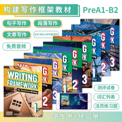 原版进口中小学英语写作专项训练指导技能书 writing framework for Sentence Paragraph Essay writing 句子段落短文写作框架教材