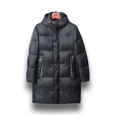 时尚休闲连帽中长款鹅绒羽绒服