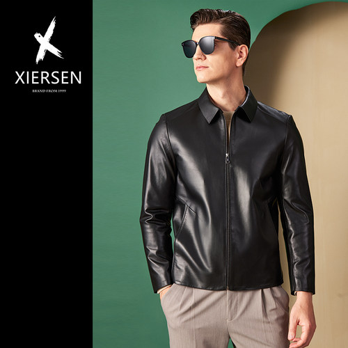欧洲站轻奢绵羊皮真皮皮衣男外套