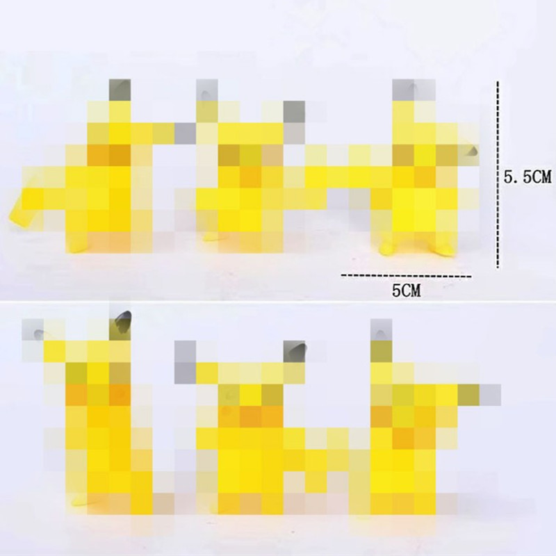 皮卡丘生日蛋糕摆件烘培装饰玩具网红装扮卡通6件套礼物情景公仔