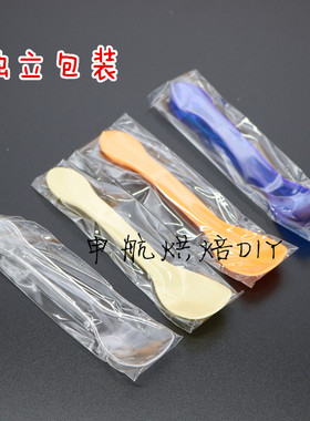 一次性独立包装黄色勺子/布丁勺/冰淇淋勺/MS3勺/甜品勺 100个