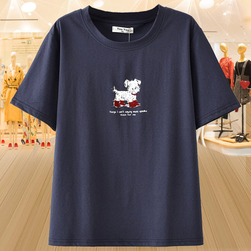 大码卡通印花棉T恤短袖上衣mm装