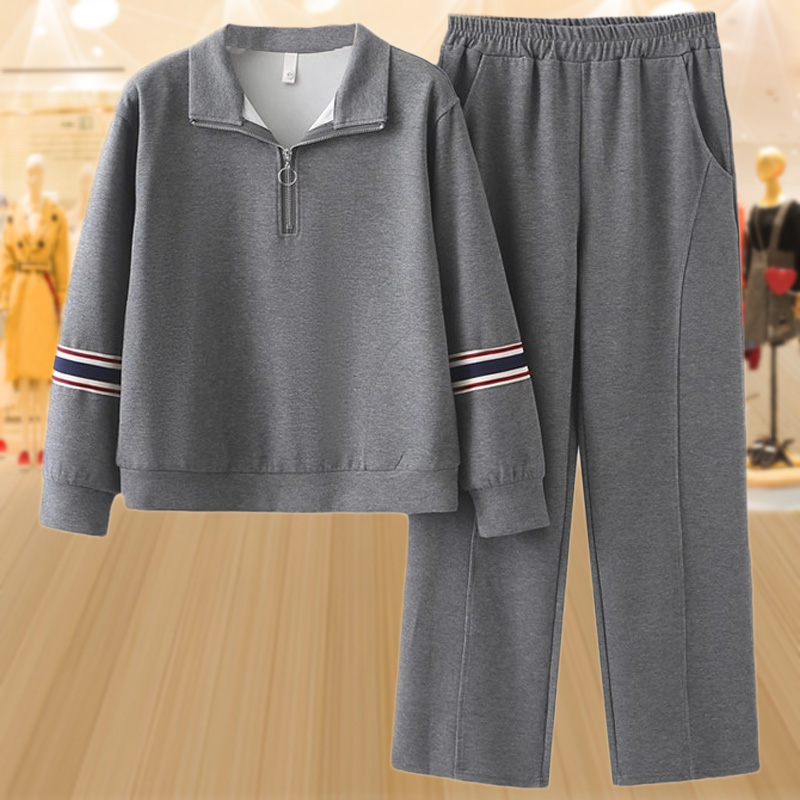 气质妈妈春装运动服套装显瘦洋气中老年女装春秋休闲减龄卫衣外套