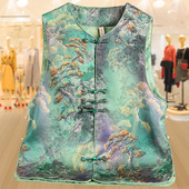 女无袖 新中式 国风马甲复古坎肩背心盘扣立体花马夹刺绣春夏装 上衣