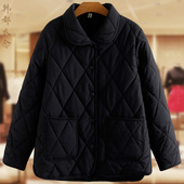 加肥加大码 棉衣外套 中老年轻薄羽绒棉服女宽松洋气中年胖妈妈冬装
