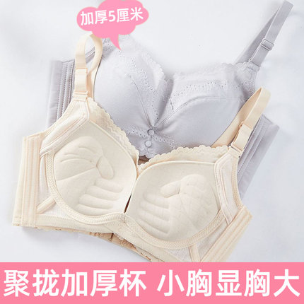 内衣女小胸聚拢加厚5厘米 收副乳调整型无钢圈文胸平胸专用