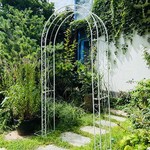 户外花园庭院民宿鲜花拱门攀爬花架 美式 乡村复古铁艺植物支架
