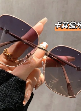 方形时尚大框高级感偏光墨镜女款显脸小防紫外线防晒太阳眼镜